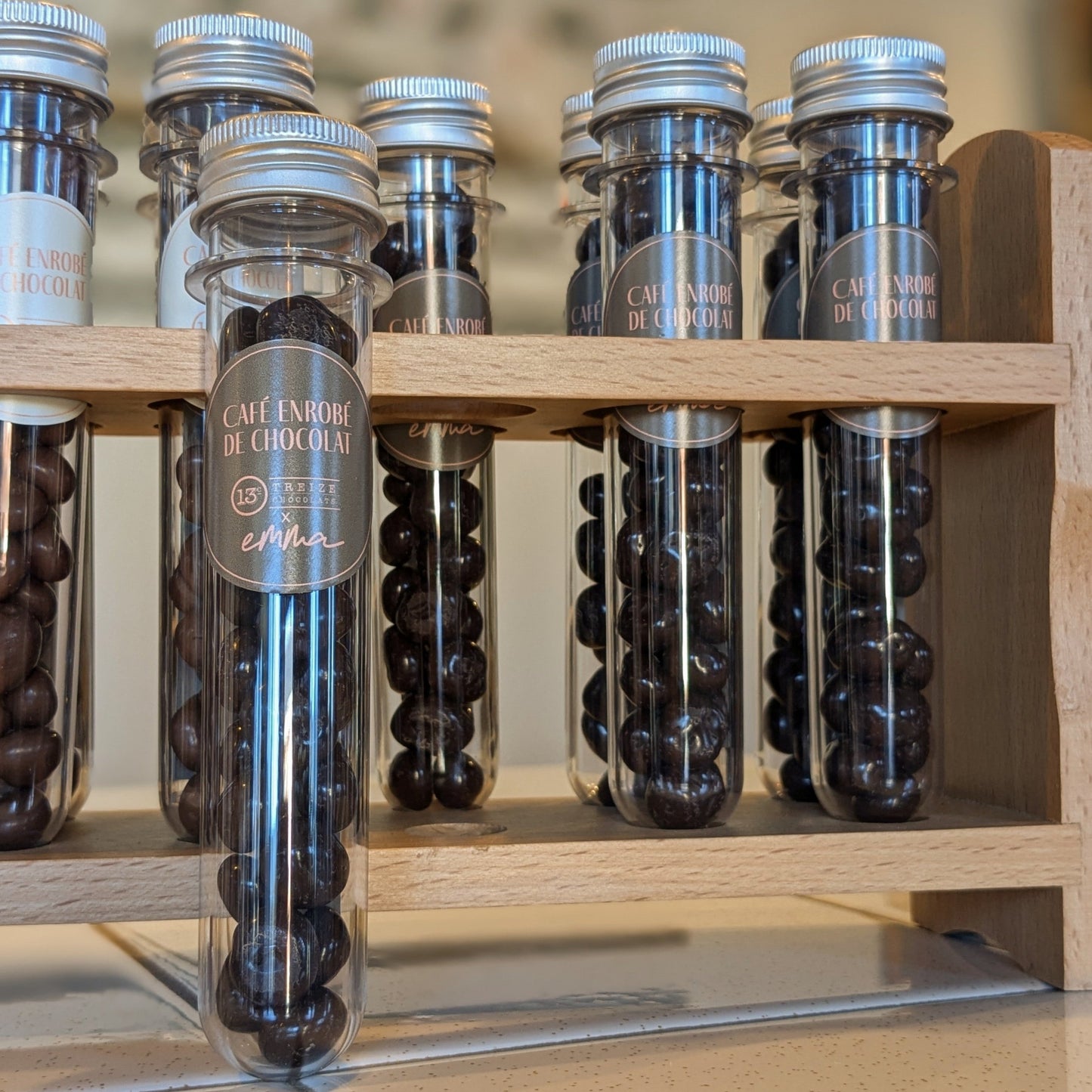 Grains de café enrobés de chocolat