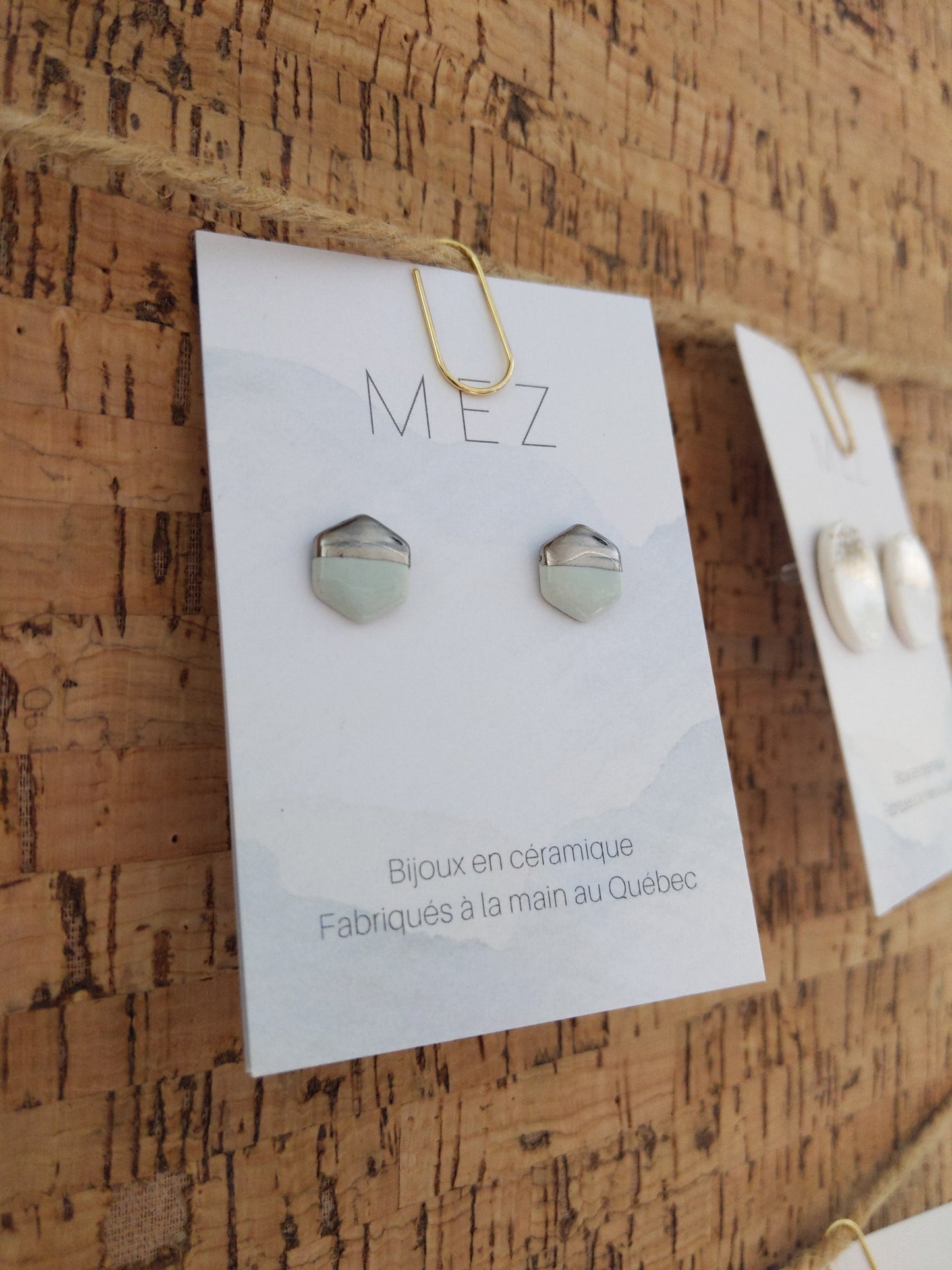 Boucles d'oreilles en céramique-Faites à la main