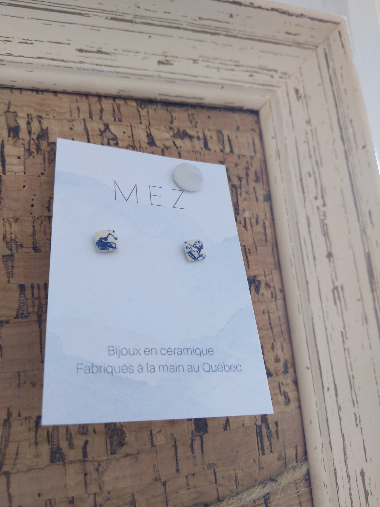 Boucles d'oreilles en céramique-Faites à la main