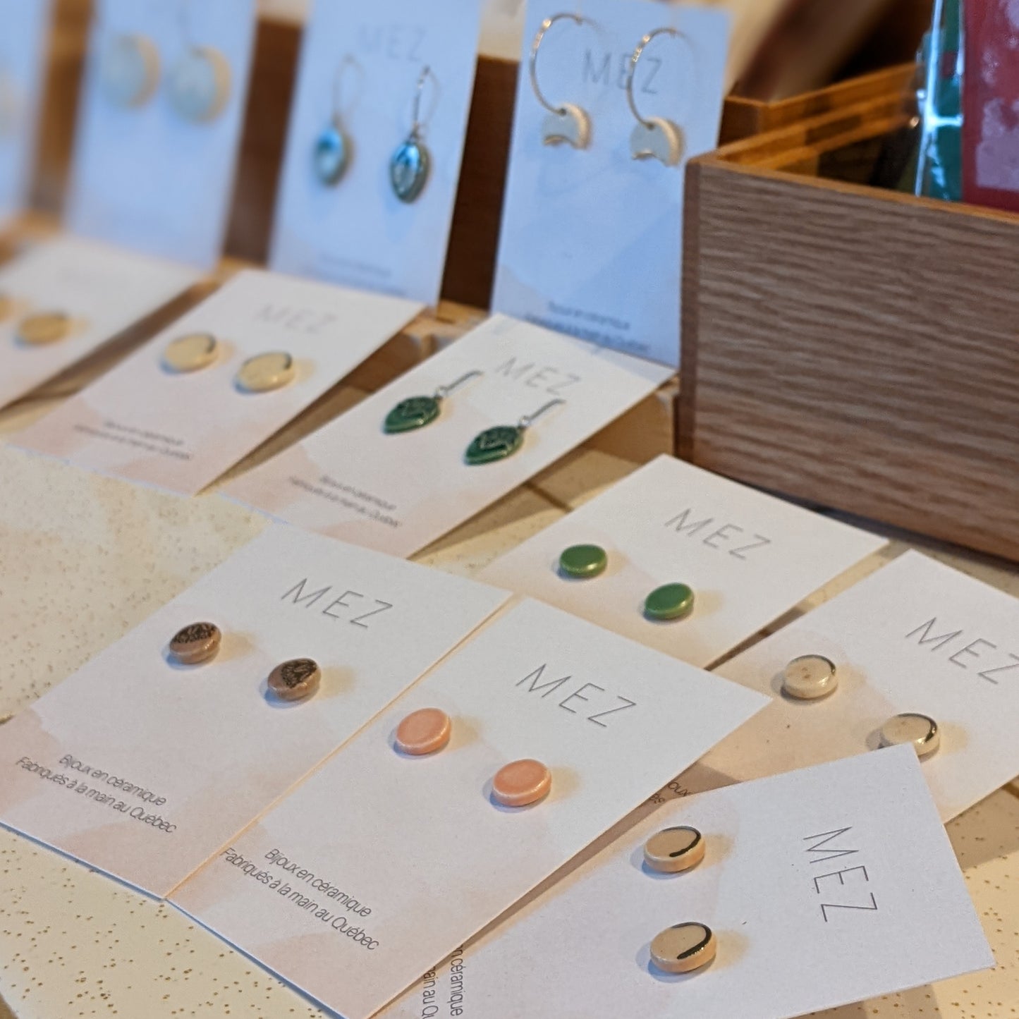 Boucles d'oreilles en céramique-Faites à la main