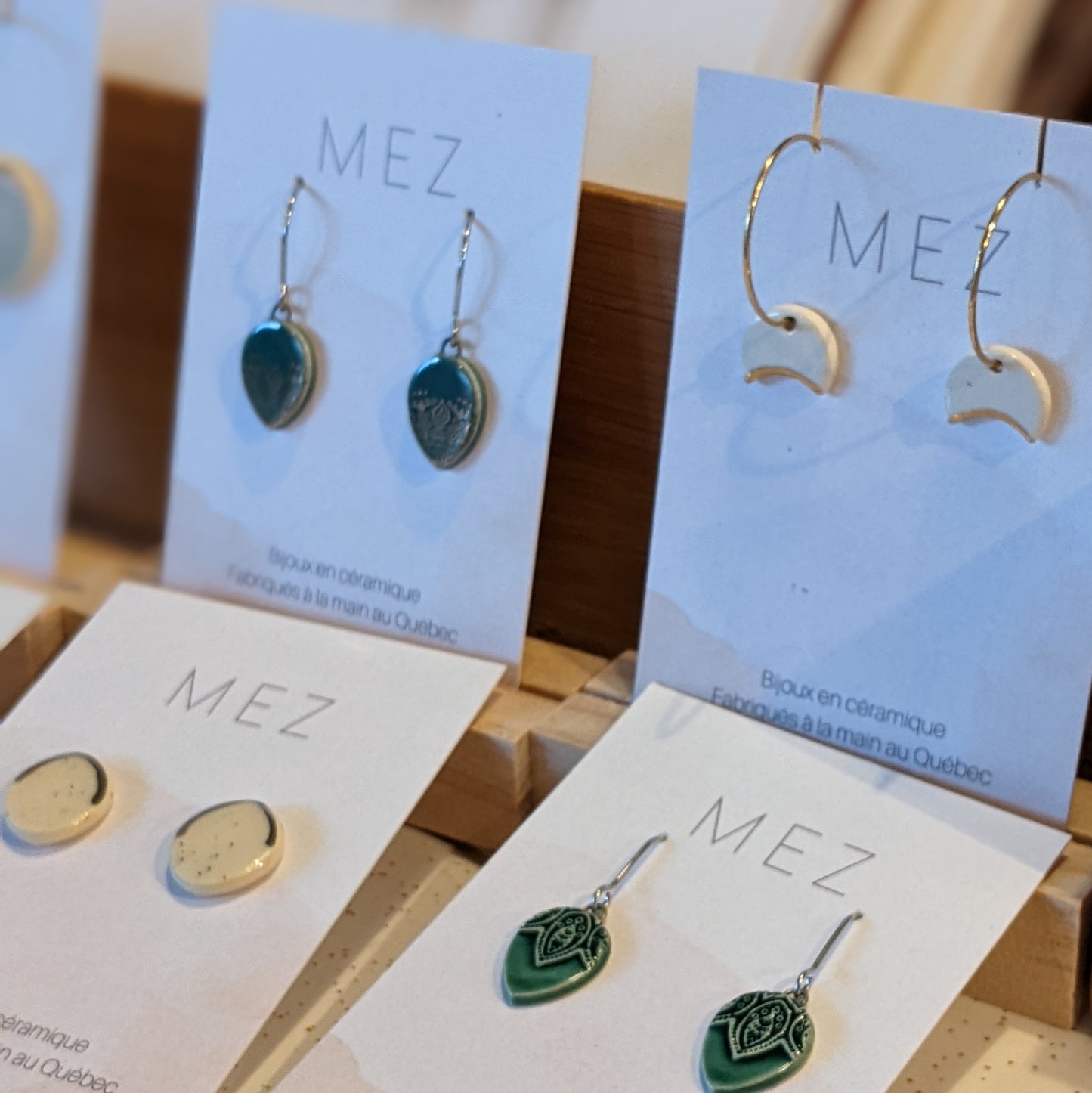 Boucles d'oreilles en céramique-Faites à la main