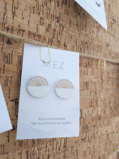 Boucles d'oreilles en céramique-Faites à la main
