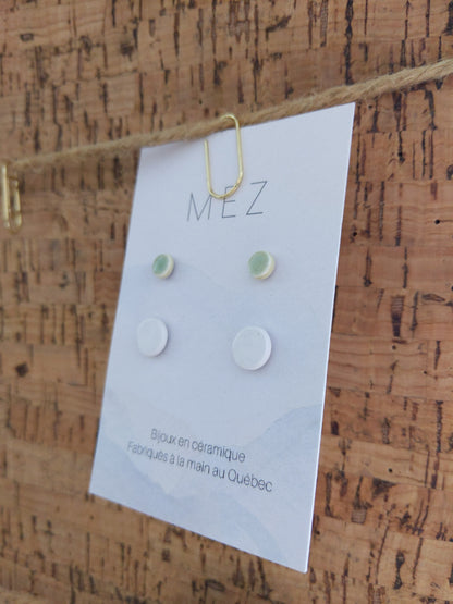 Boucles d'oreilles en céramique-Faites à la main
