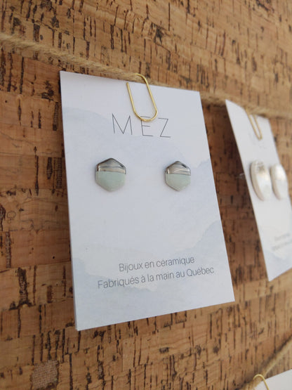 Boucles d'oreilles en céramique-Faites à la main