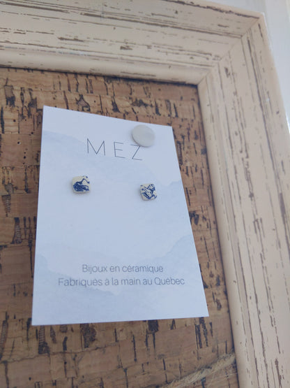 Boucles d'oreilles en céramique-Faites à la main